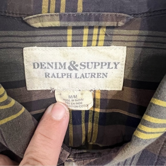 Denim & Supply Ralph Lauren mens button down plaid checked chart medium - Picture 5 of 7